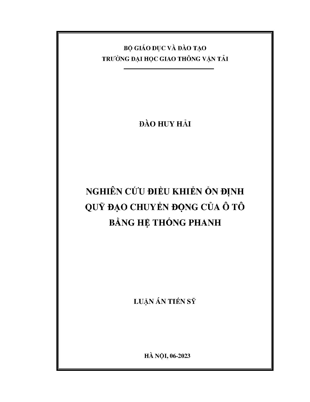 Luận án tiến sĩ nghiên cứu điều khiển ổn định quỹ đạo chuyển