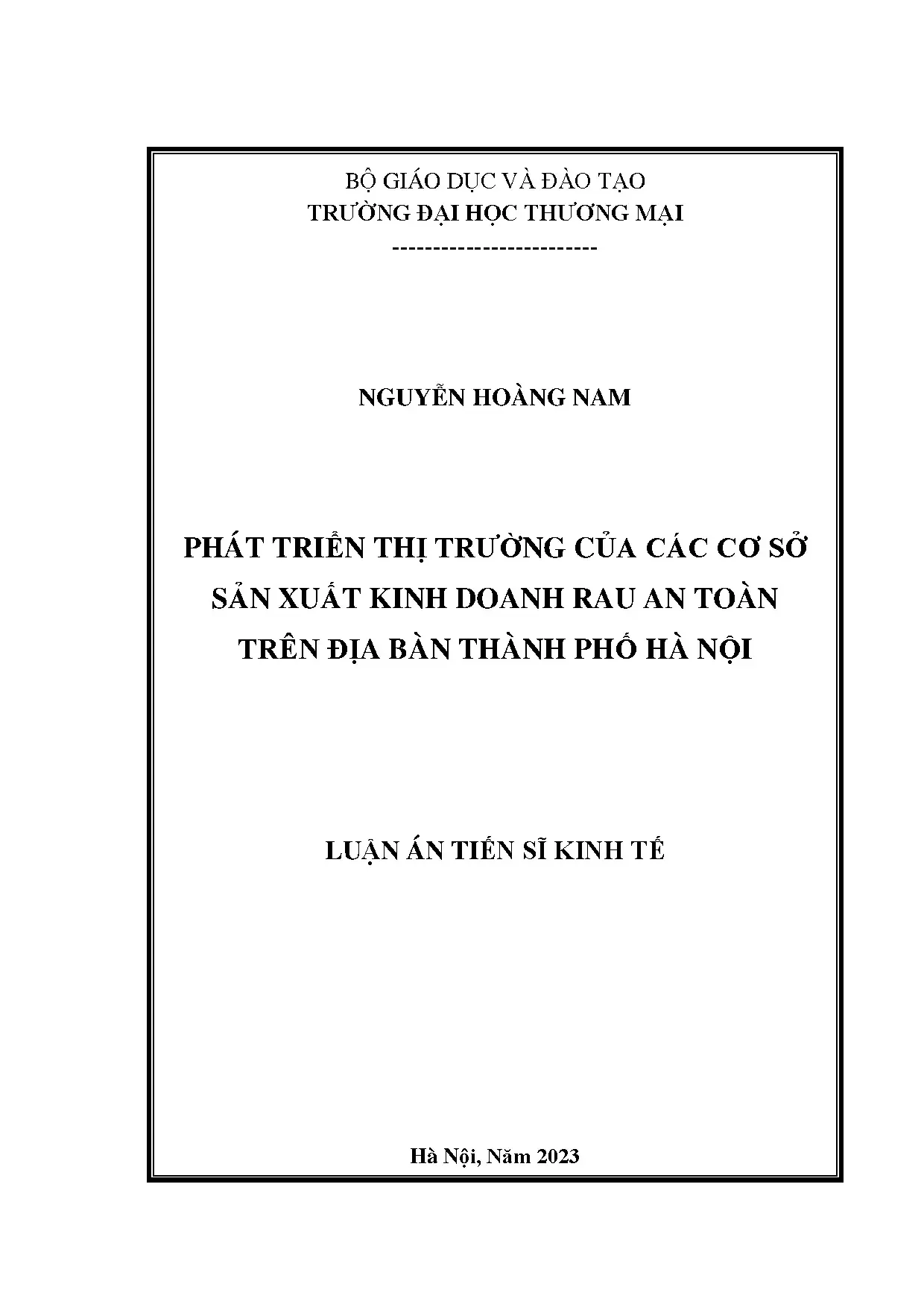 Phát triển thị trường rau an toàn Hà Nội