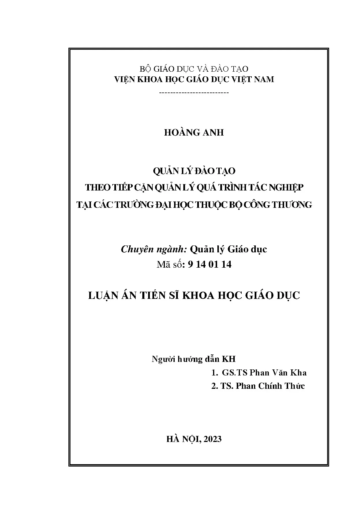 Quản lý đào tạo theo tiếp cận quản lý quá trình tác nghiệp t