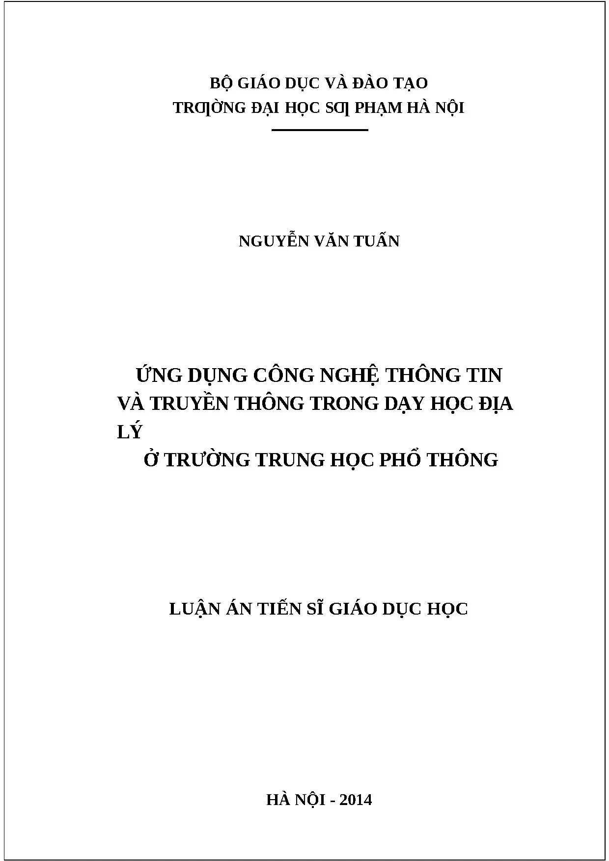 Luận án ứng dụng công nghệ thông tin và truyền thông trong d