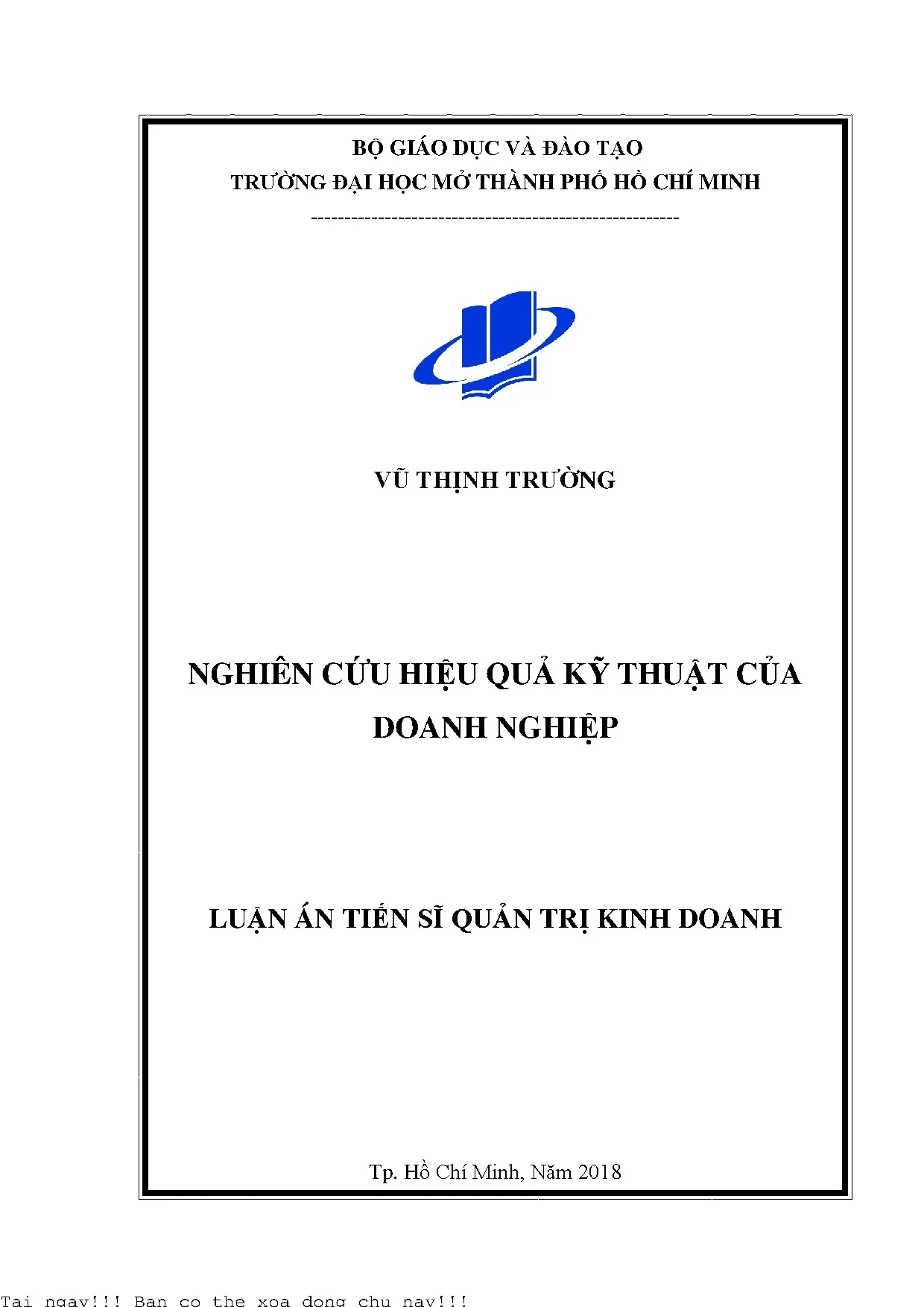 Nghiên cứu hiệu quả kỹ thuật doanh nghiệp - Luận án TS