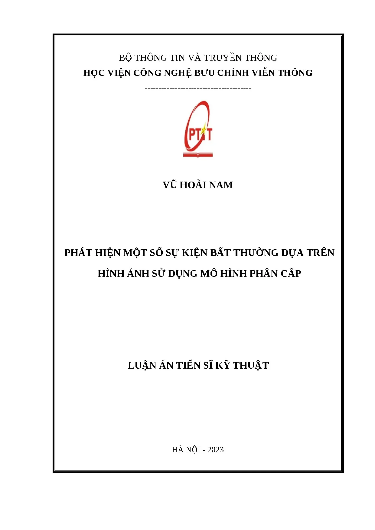 Luận án tiến sĩ phát hiện một số sự kiện bất thường dựa trên