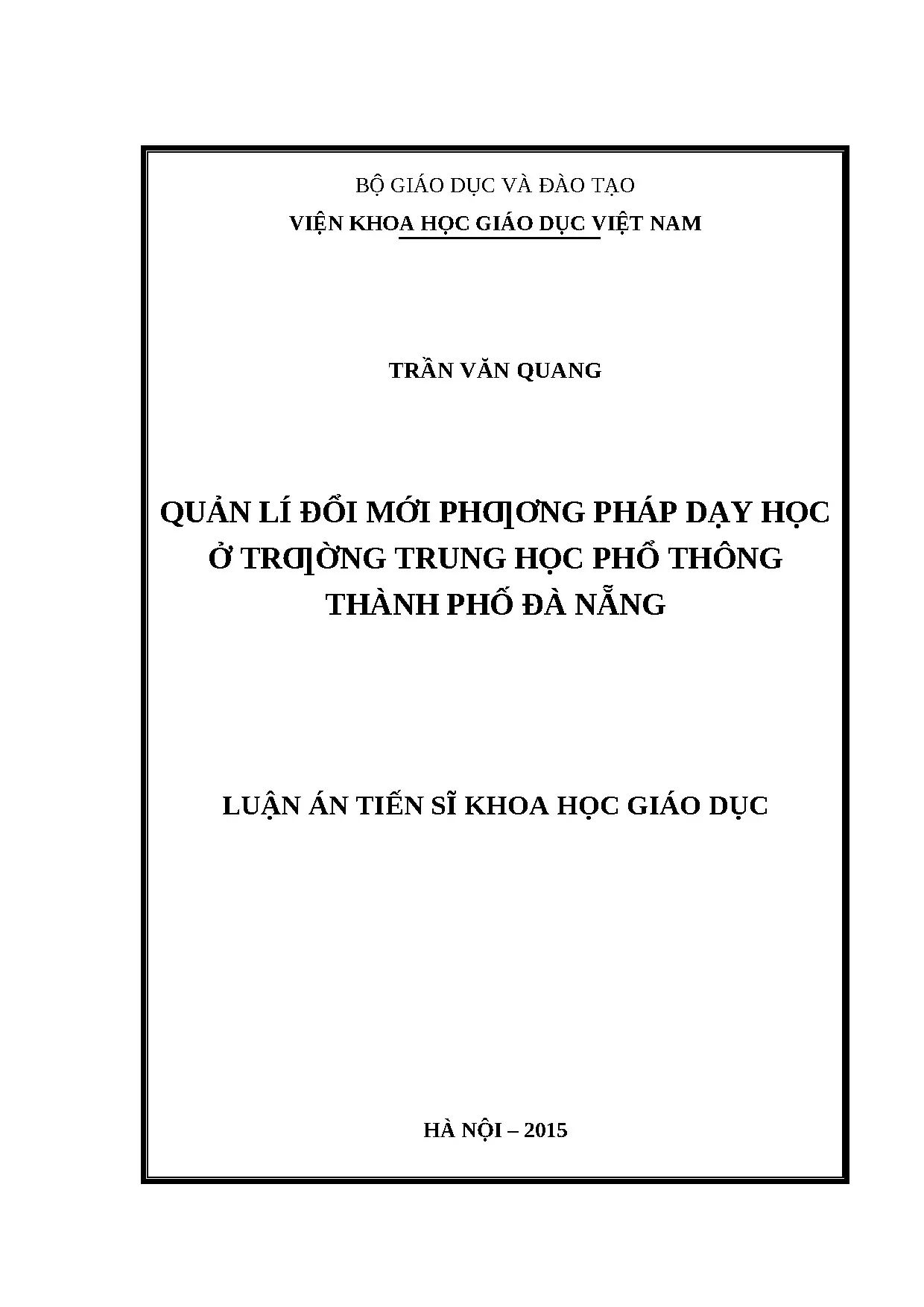 Luận án quản lí đổi mới phương pháp dạy học ở trường trung h