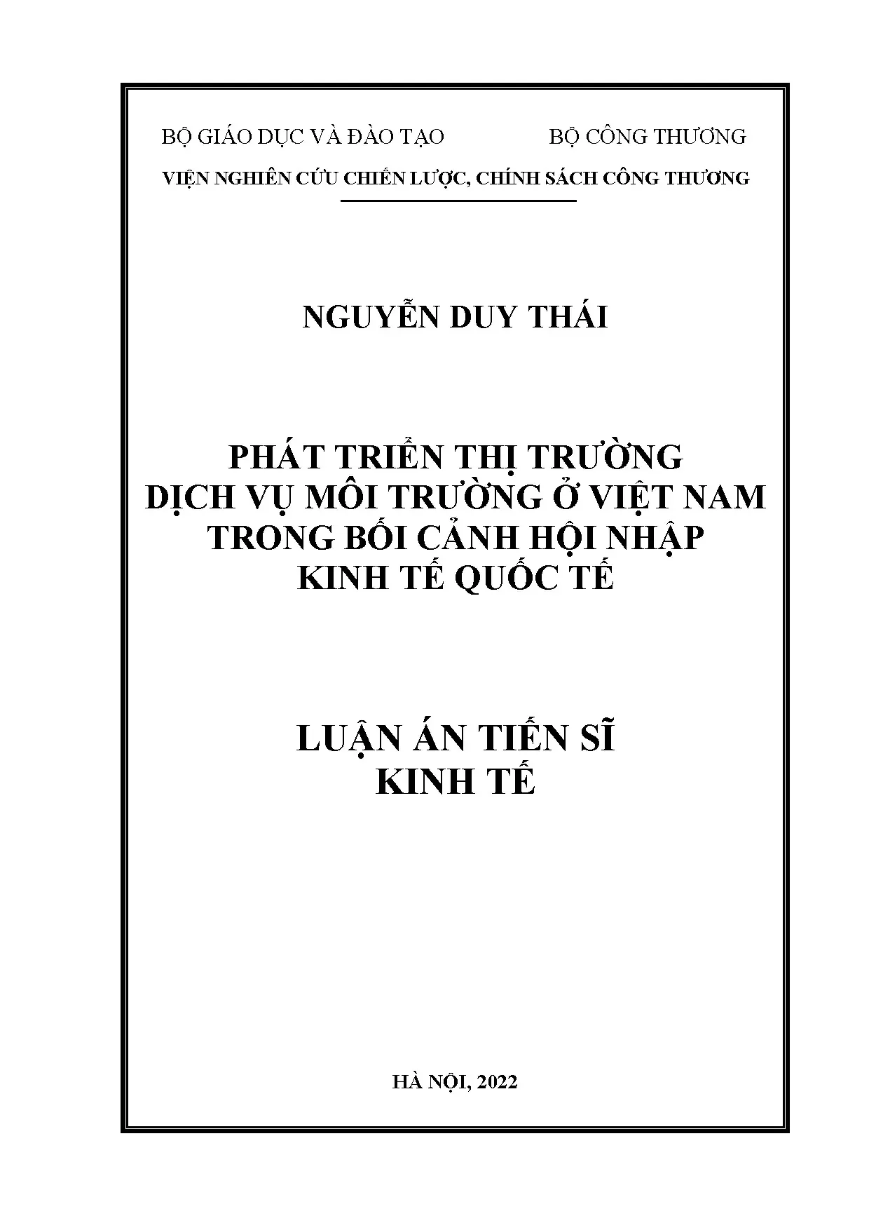Phát triển thị trường dịch vụ môi trường ở Việt Nam
