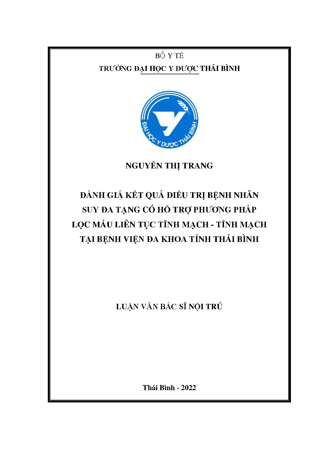 Đánh giá lọc máu liên tục trong suy đa tạng tại BVĐK Thái Bình