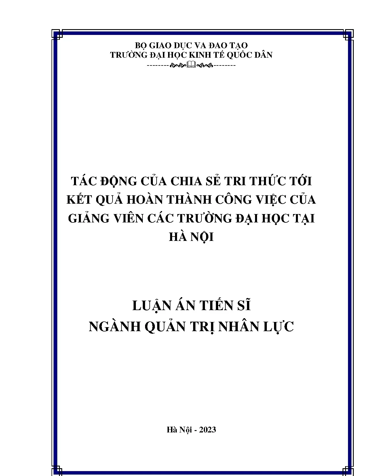 Tác động của chia sẻ tri thức tới kết quả hoàn thành công vi