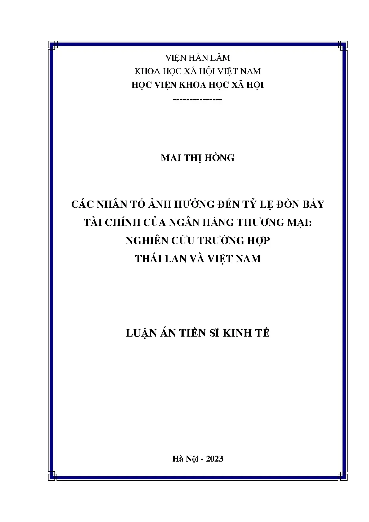 Đòn bẩy tài chính ngân hàng thương mại Việt Nam, Thái Lan