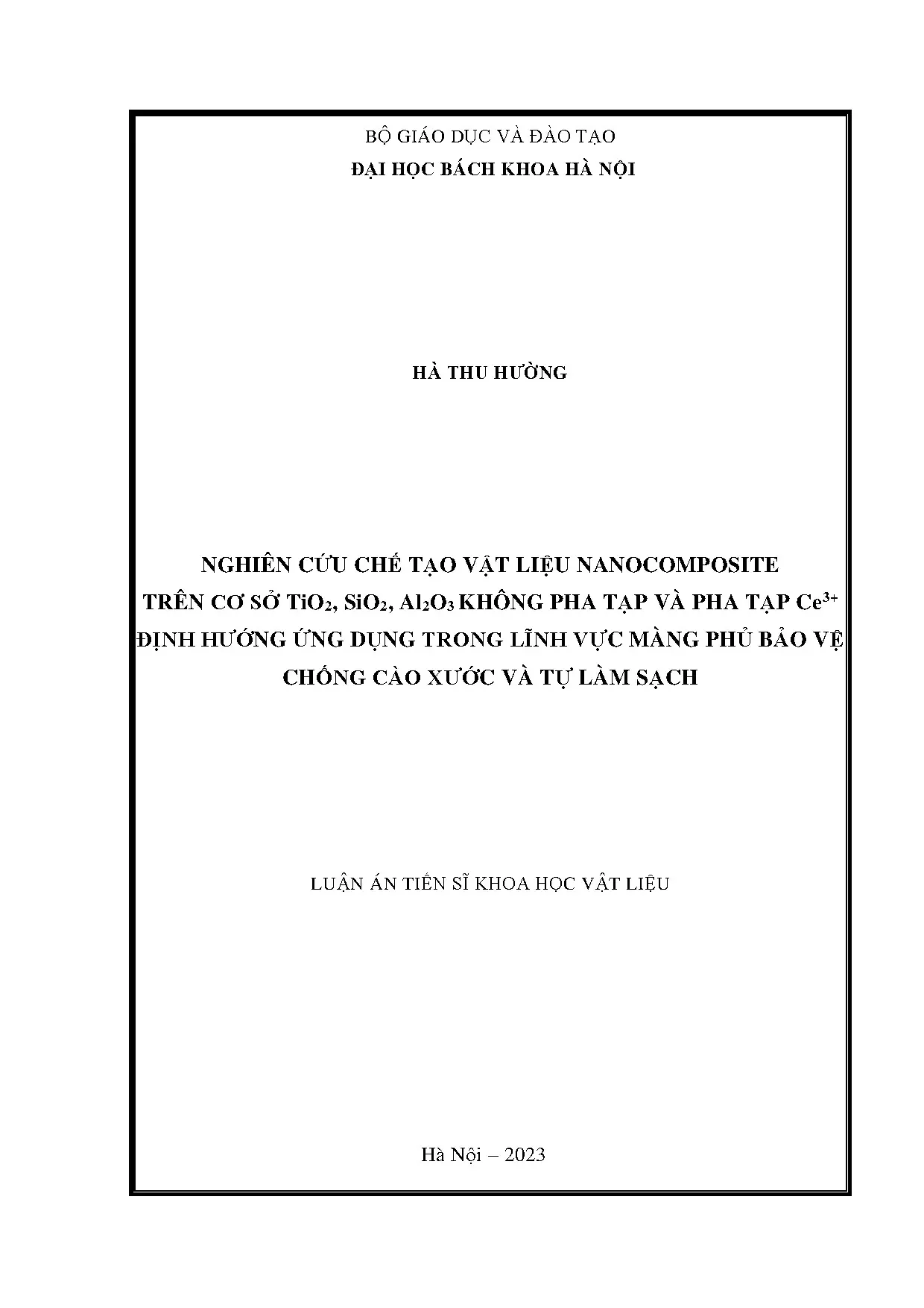 Vật liệu nanocomposite TiO2, SiO2, Al2O3: Màng phủ chống xước