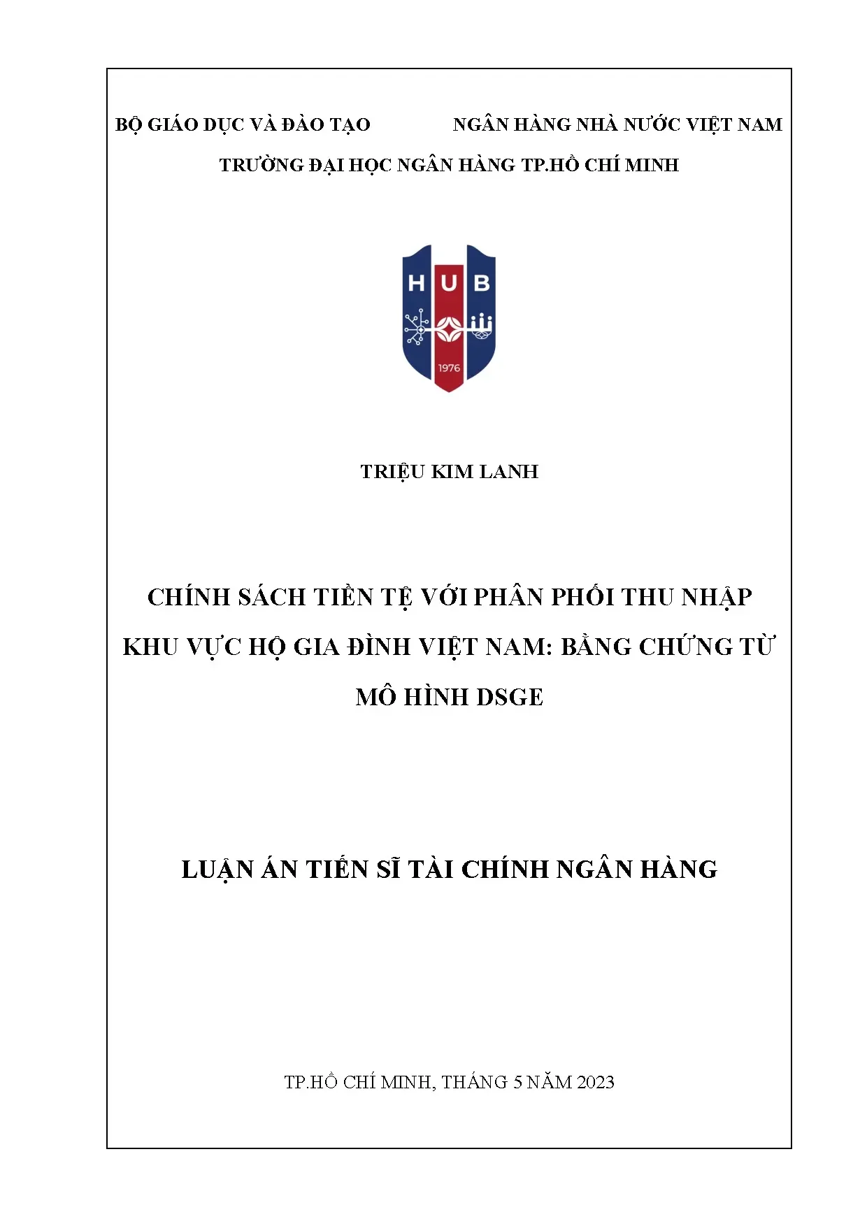 Luận án tiến sĩ chính sách tiền tệ với phân phối thu nhập kh