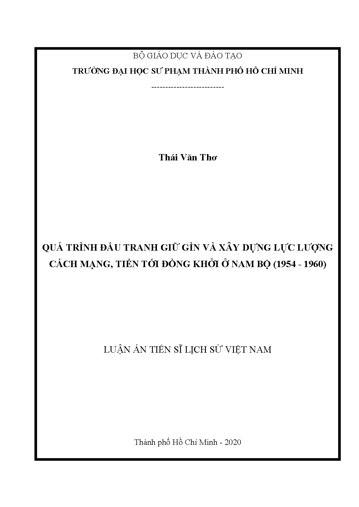 Luận án tiến sĩ quá trình đấu tranh giữ gìn và xây dựng lực