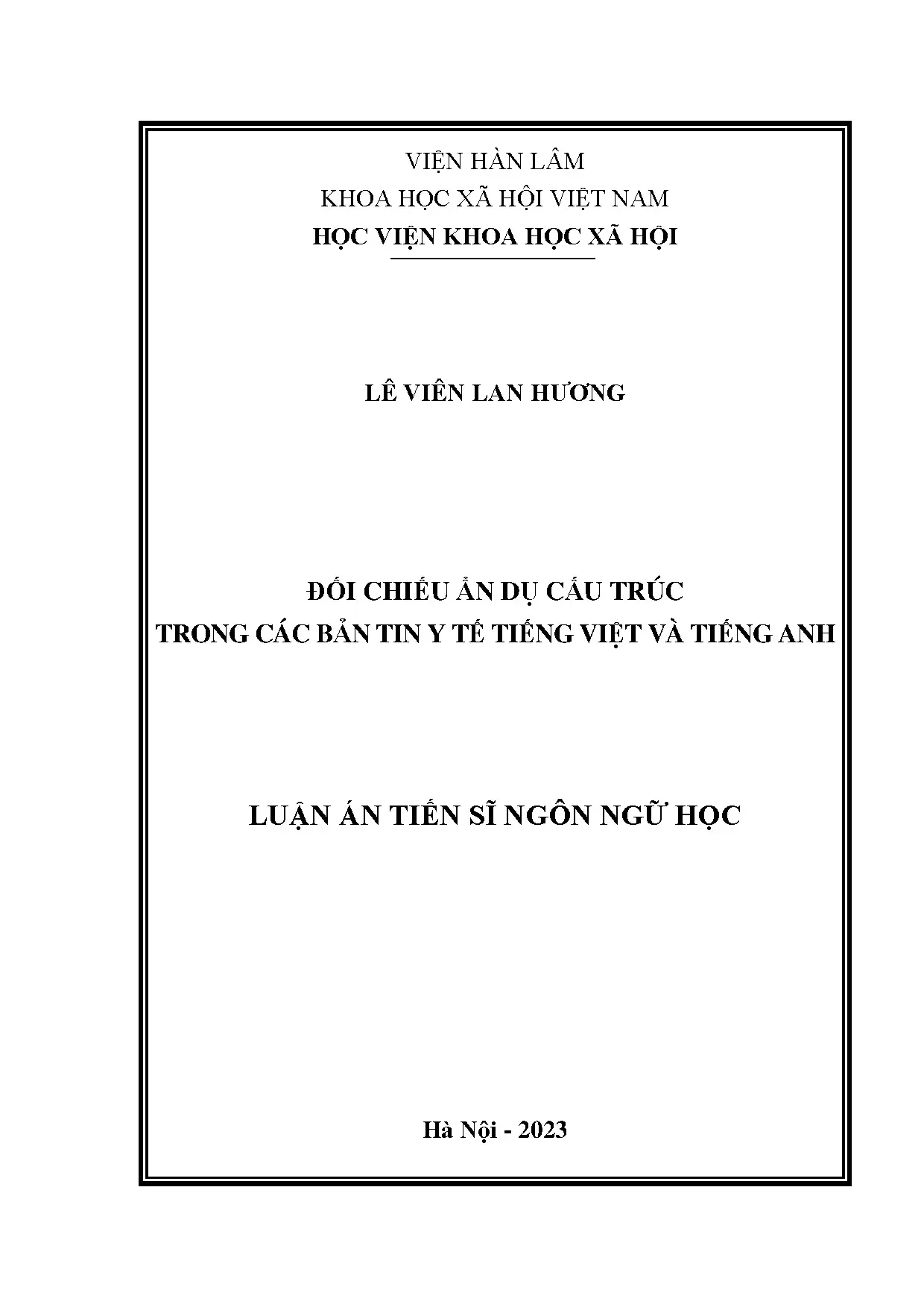 Đối chiếu ẩn dụ cấu trúc trong các bản tin y tế tiếng việt v