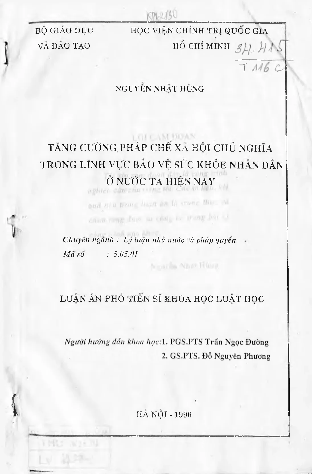 Luận án tăng cường pháp chế xã hội chỉ nghĩa trong lĩnh vực