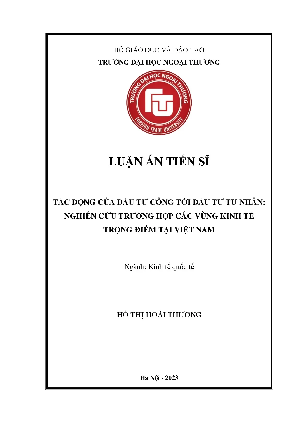 Tác động của đầu tư công đối với đầu tư tư nhân nghiên cứu t