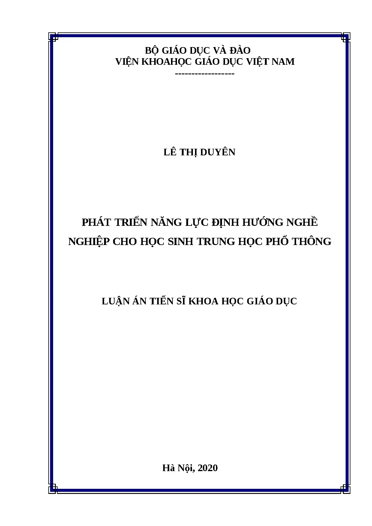 Phát triển năng lực định hướng nghề nghiệp THPT