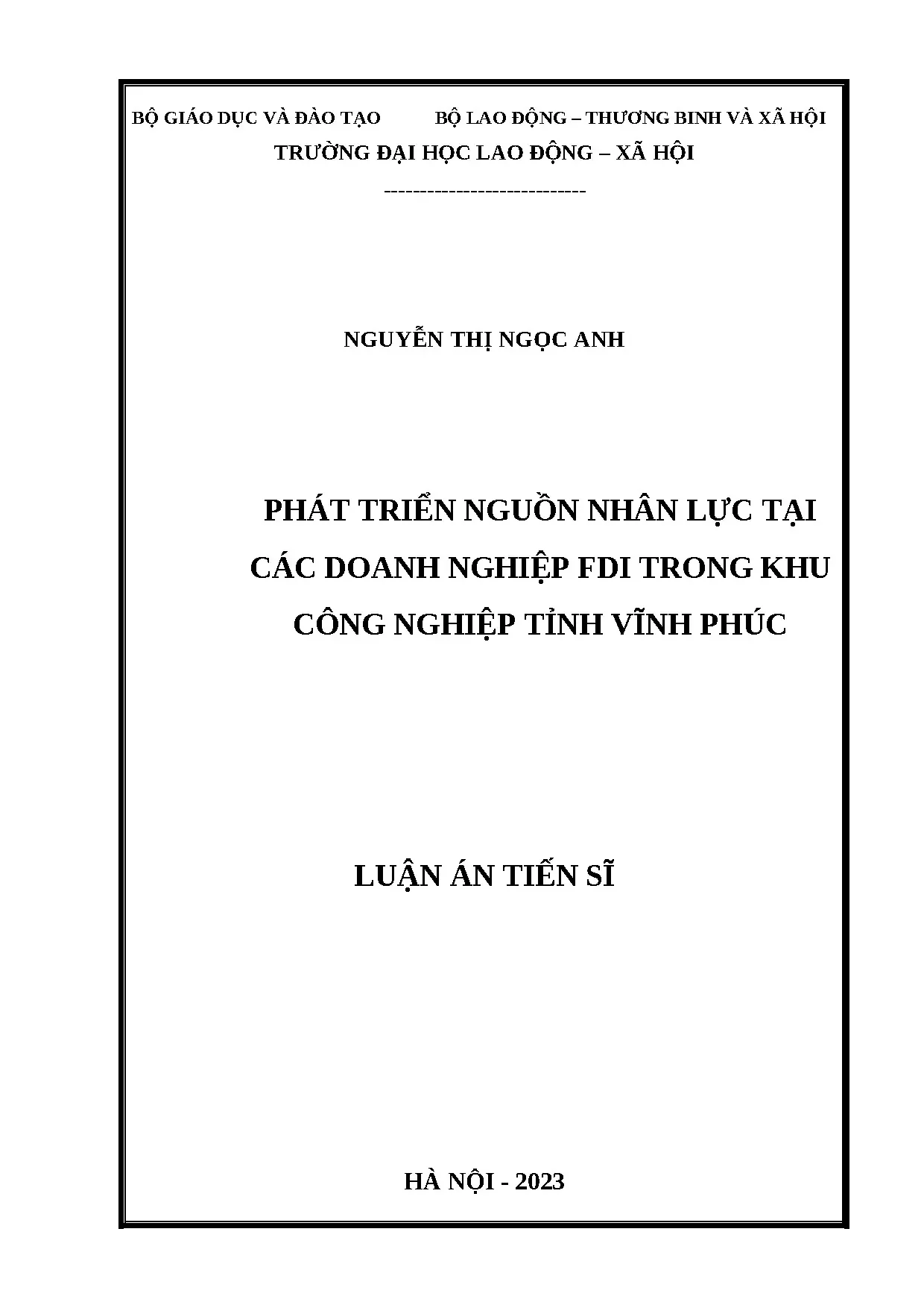 Phát triển nguồn nhân lực tại FDI Vĩnh Phúc