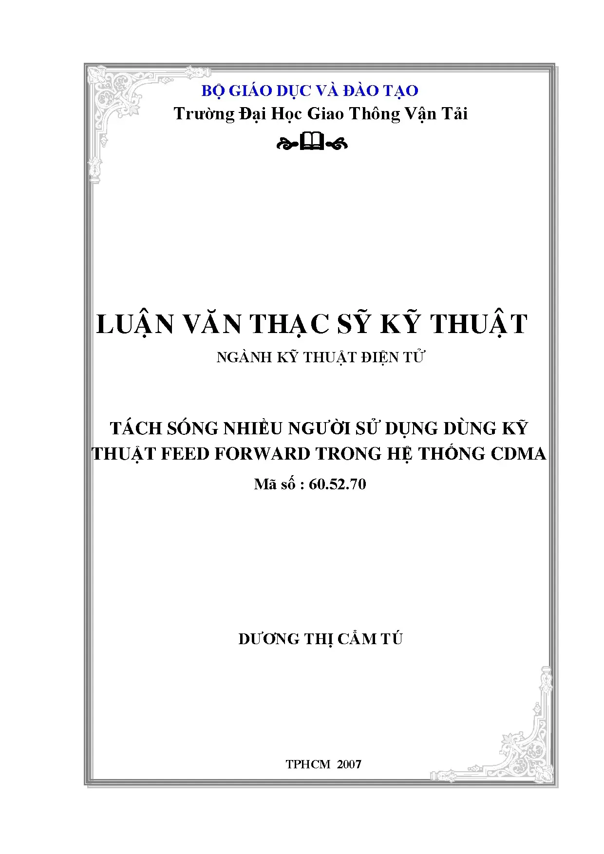 Tách sóng nhiều người sử dụng dùng kỹ thuật feed forward tro
