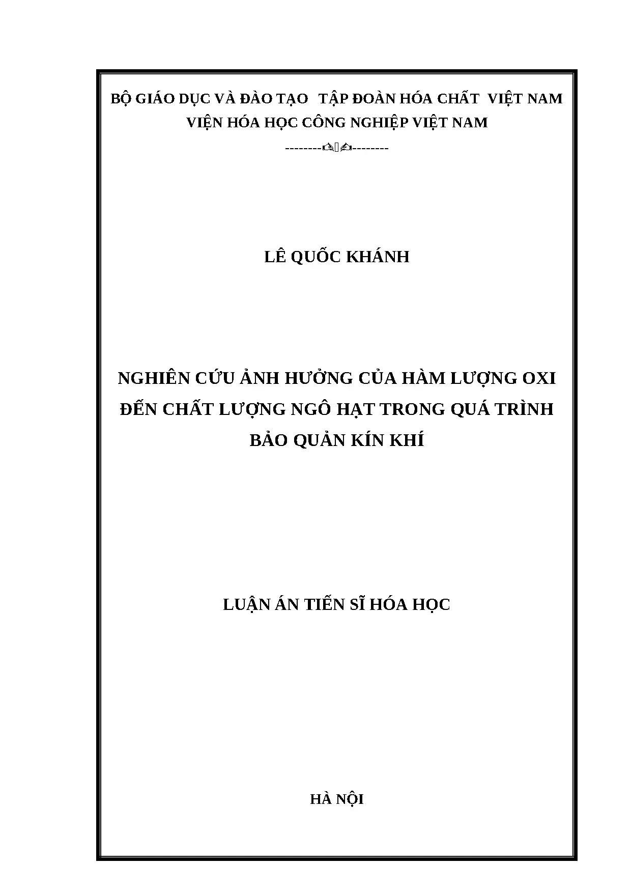 Luận án tiến sĩ nghiên cứu ảnh hưởng của hàm lượng oxy đến c