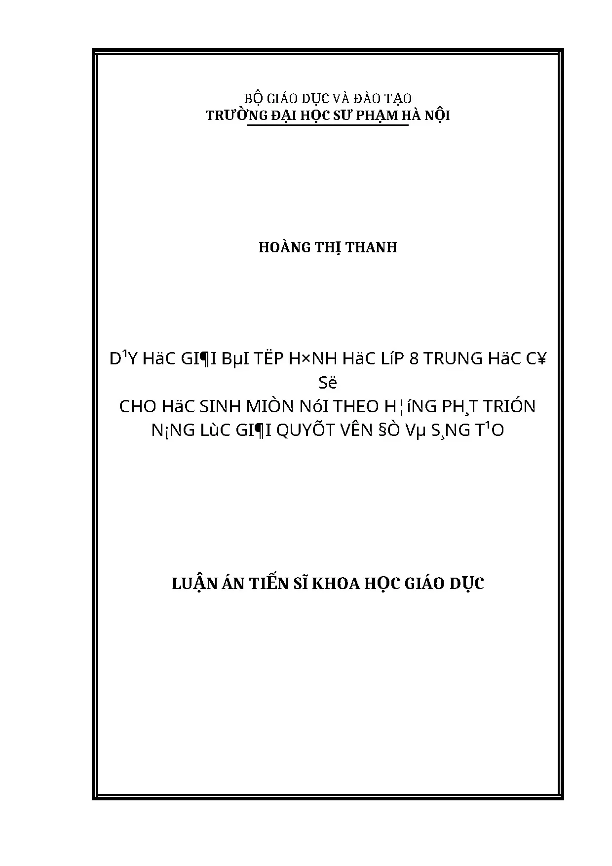 Luận án tiến sĩ dạy học giải bài tập hình học lớp 8 trung họ