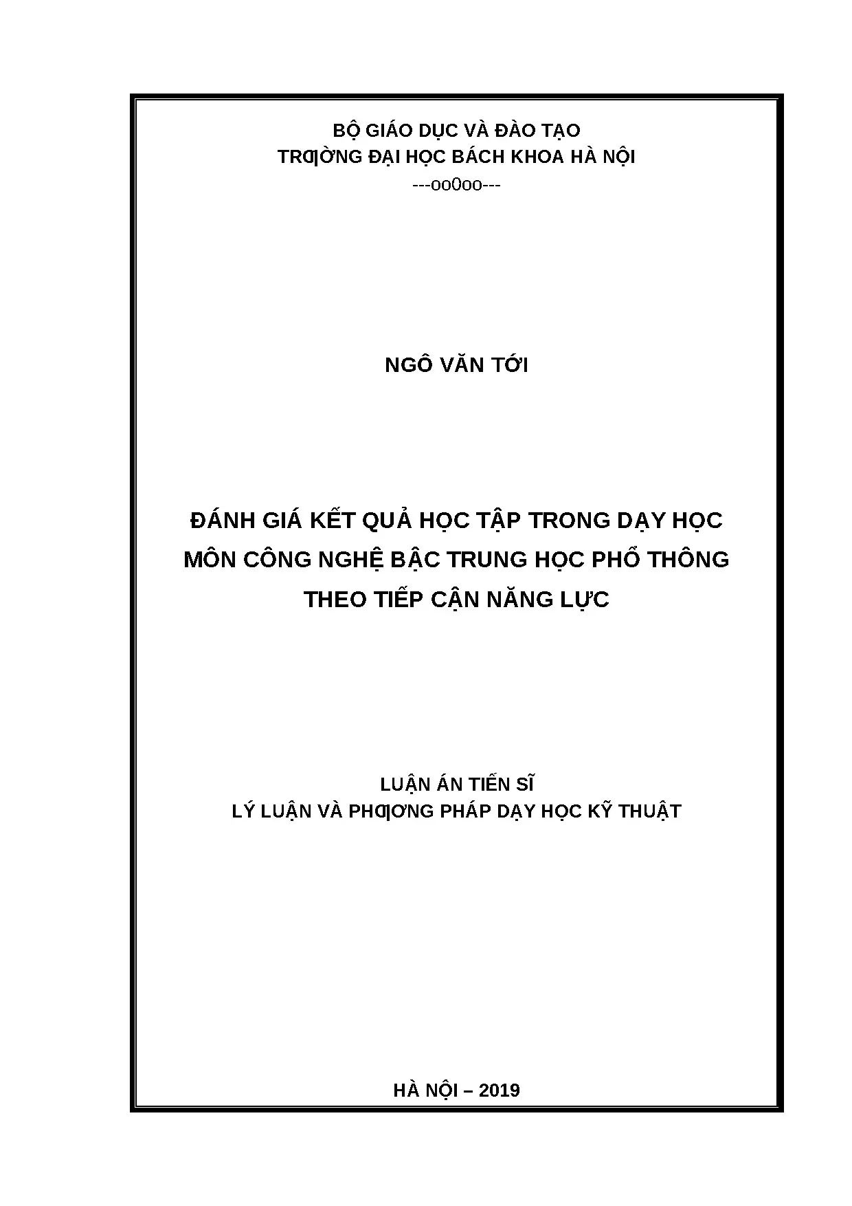 Đánh giá kết quả học tập trong dạy học môn công nghệ bậc tru