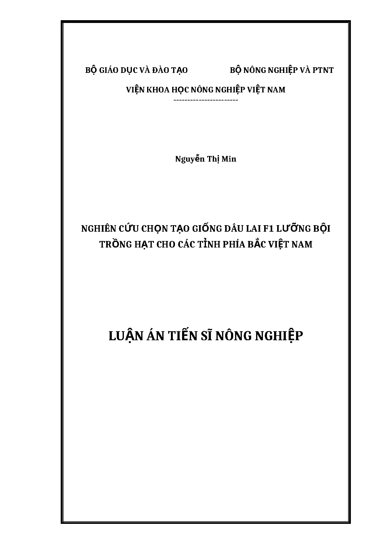 Chọn tạo giống dâu lai F1 trồng hạt cho Bắc Bộ