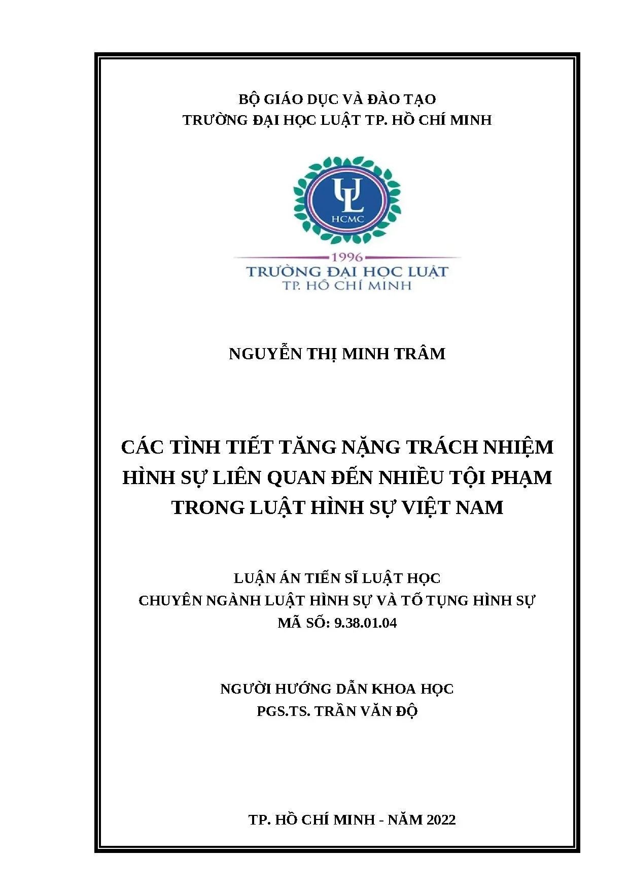 Các tình tiết tăng nặng tnhs liên quan đến nhiều tội phạm tr