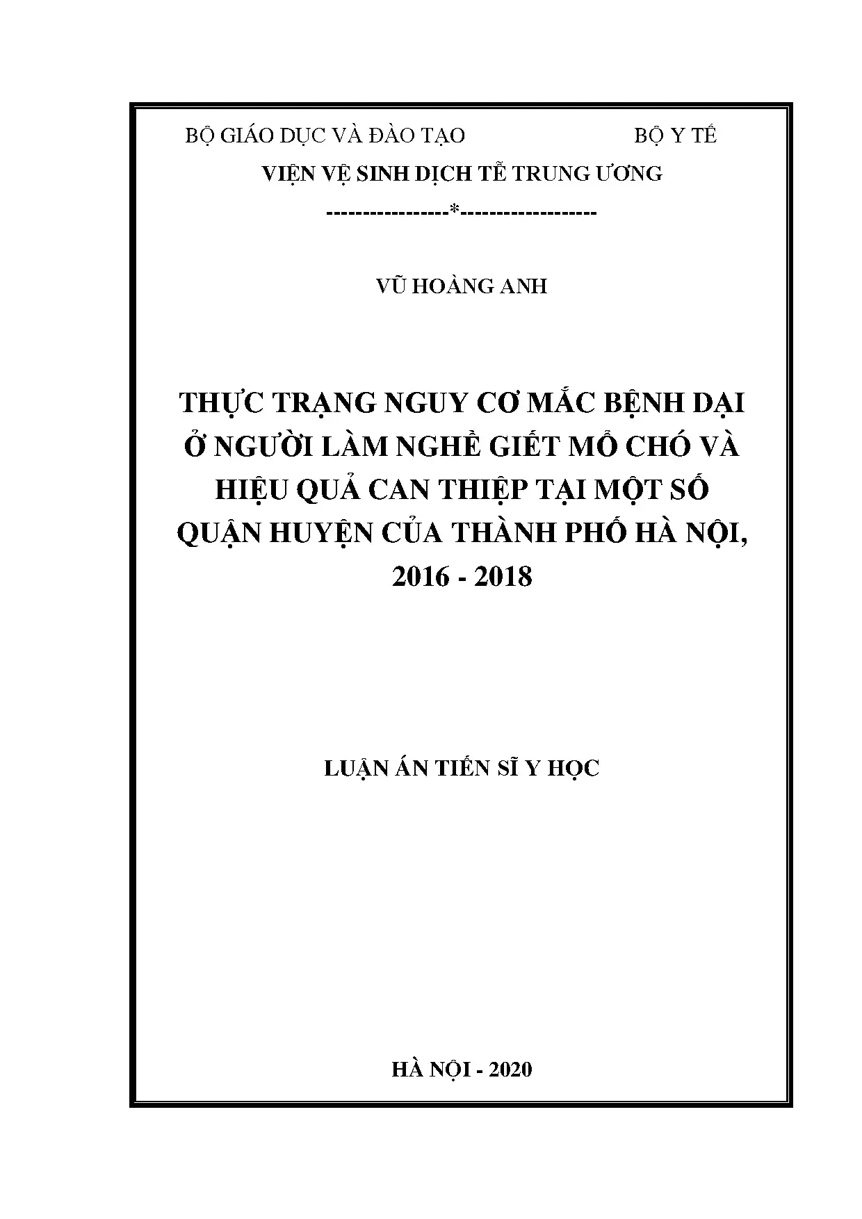 Nguy cơ mắc bệnh dại ở người làm nghề giết mổ chó tại Hà Nội