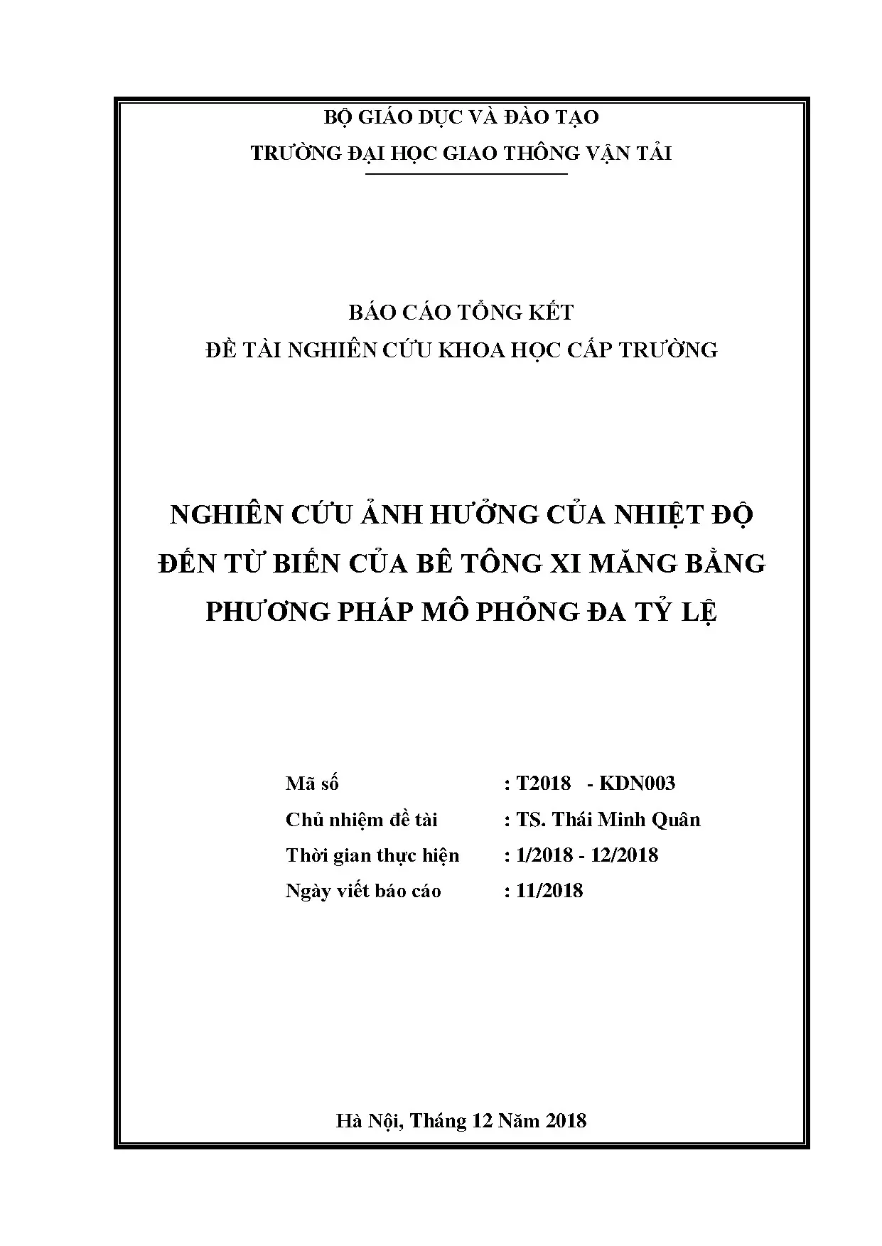 Nghiên cứu ảnh hưởng nhiệt độ đến từ biến bê tông bằng mô phỏng