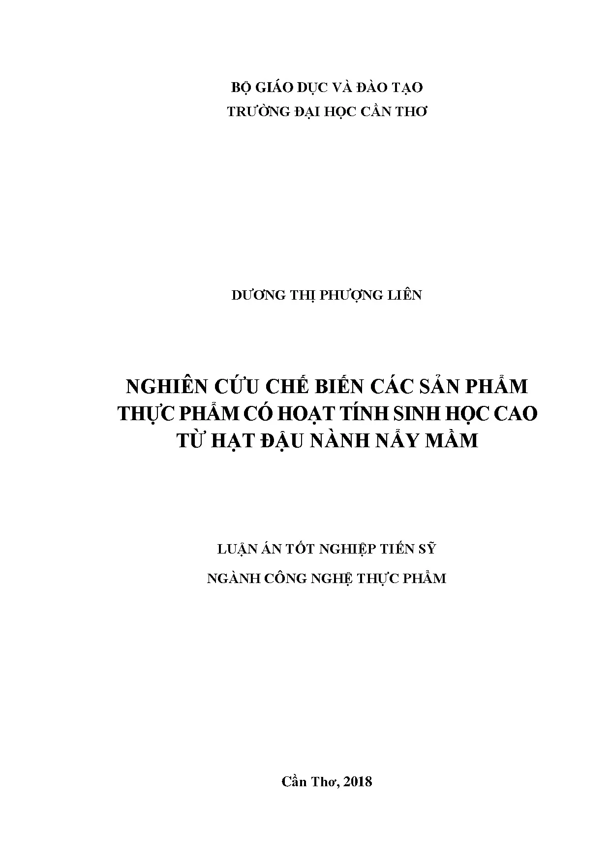 Chế biến thực phẩm hoạt tính sinh học từ đậu nành nẩy mầm