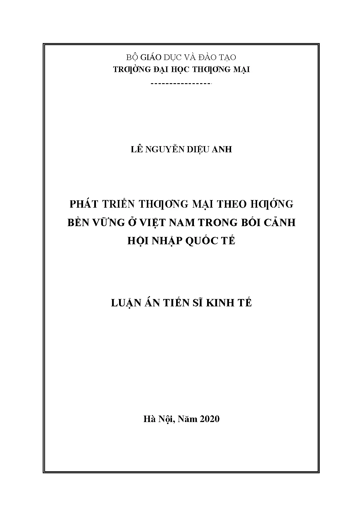 Phát triển thương mại theo hướng bền vững ở việt nam trong b