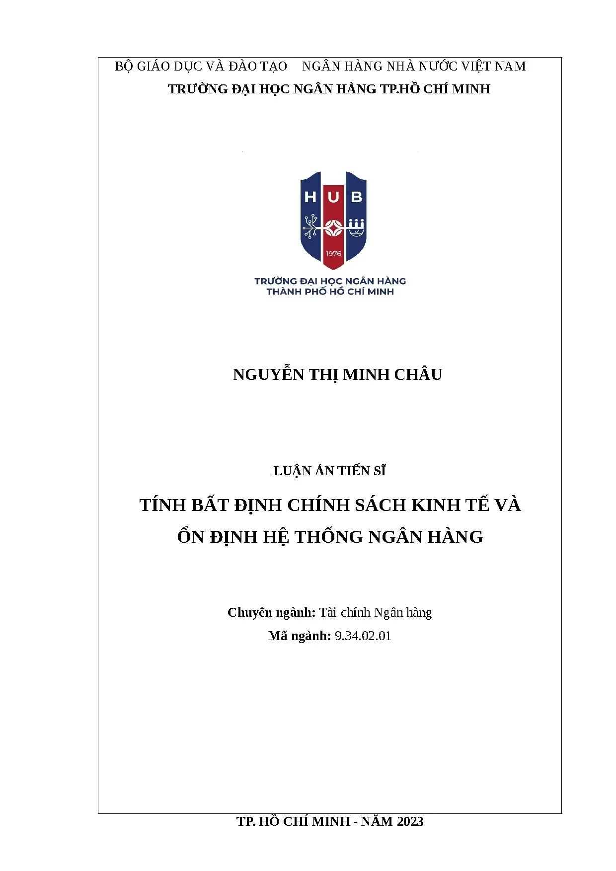 Tính bất định chính sách kinh tế và ổn định hệ thống ngân hà