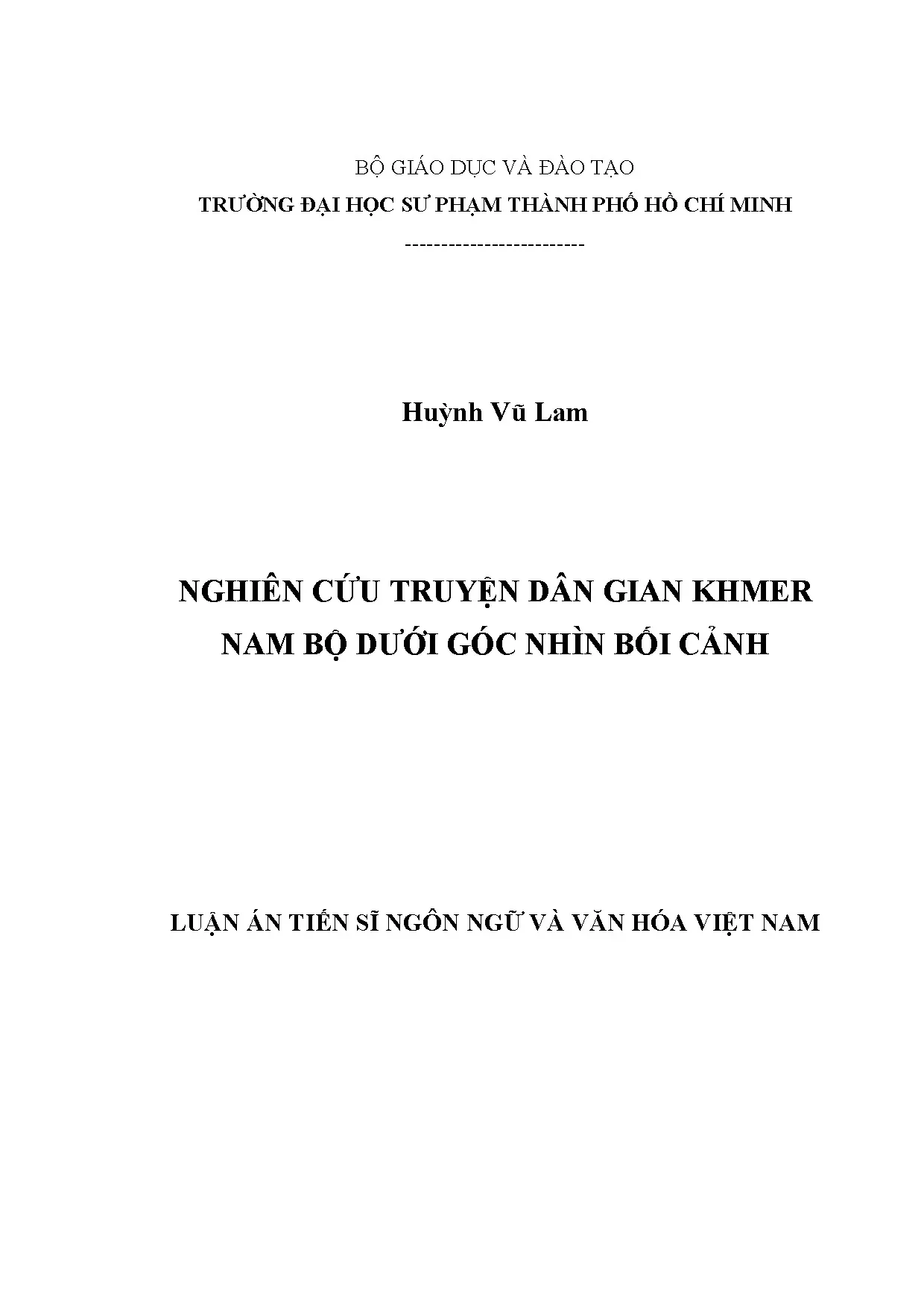 Truyện dân gian Khmer Nam Bộ: Nghiên cứu bối cảnh ngôn ngữ