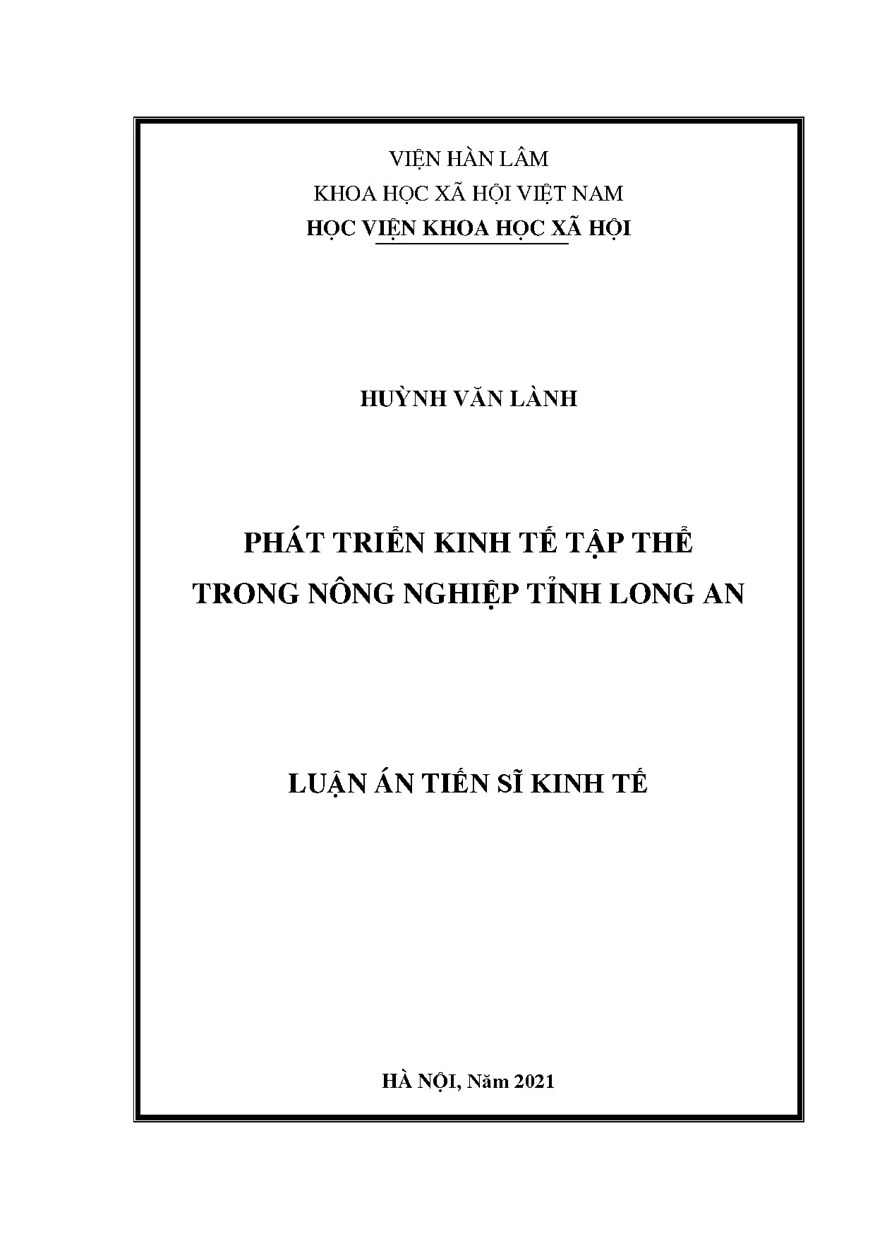 Phát triển kinh tế tập thể nông nghiệp Long An
