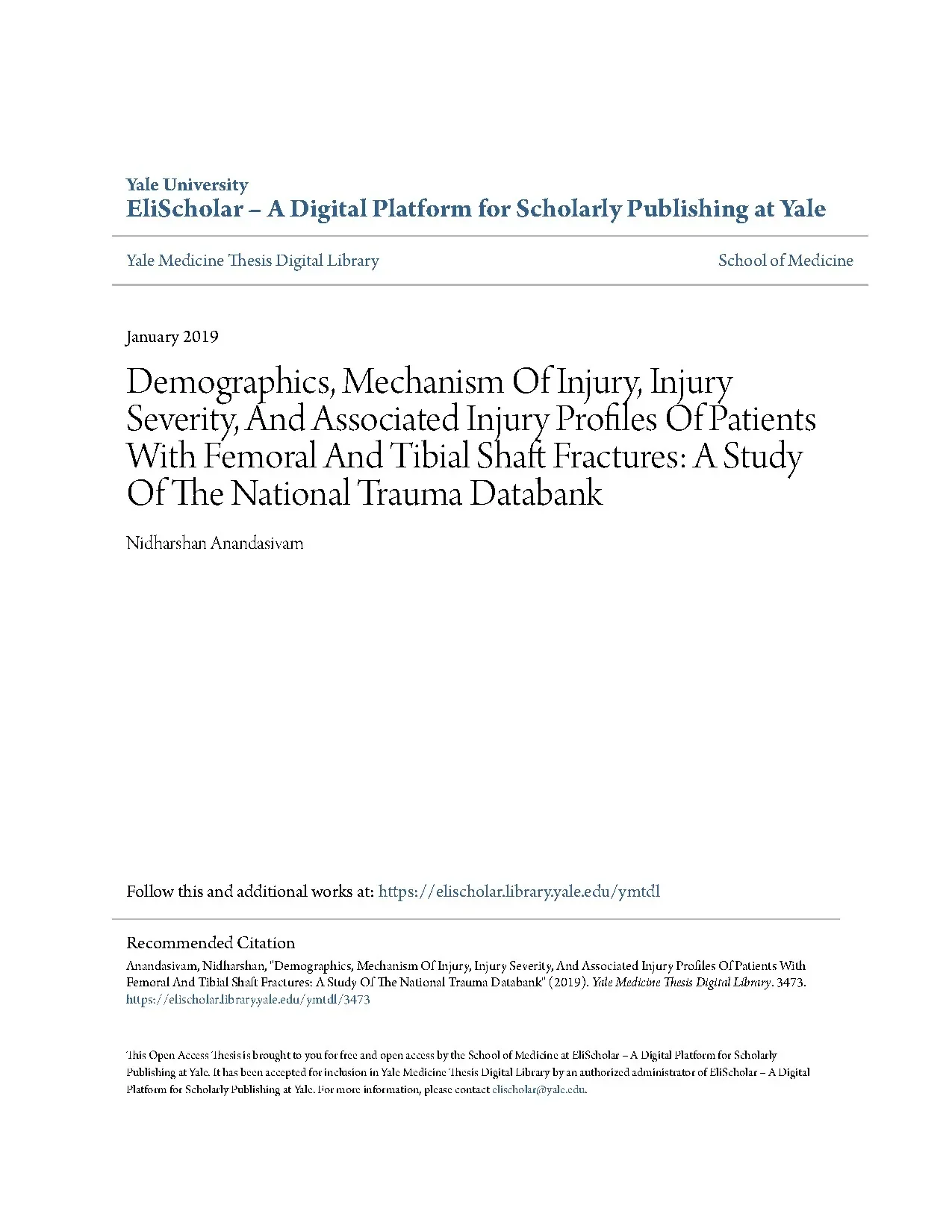 Demographics mechanism of injury injury severity and associa