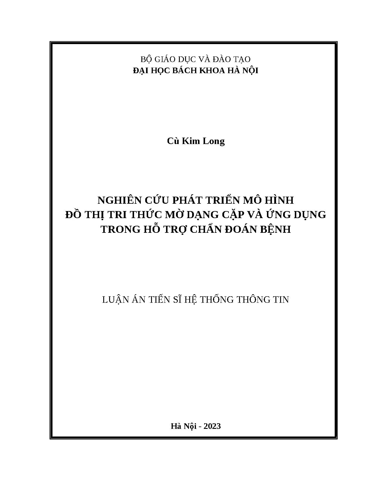 Nghiên cứu phát triển mô hình đồ thị tri thức mờ dạng cặp và