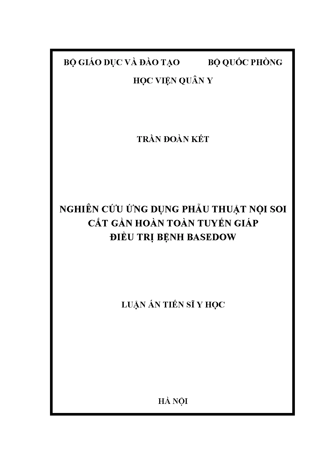 Phẫu thuật nội soi cắt giáp gần hoàn toàn điều trị Basedow
