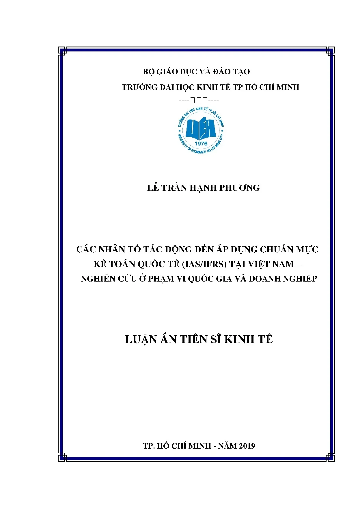 Luận án ts các nhân tố tác động đến áp dụng chuẩn mực kế toá