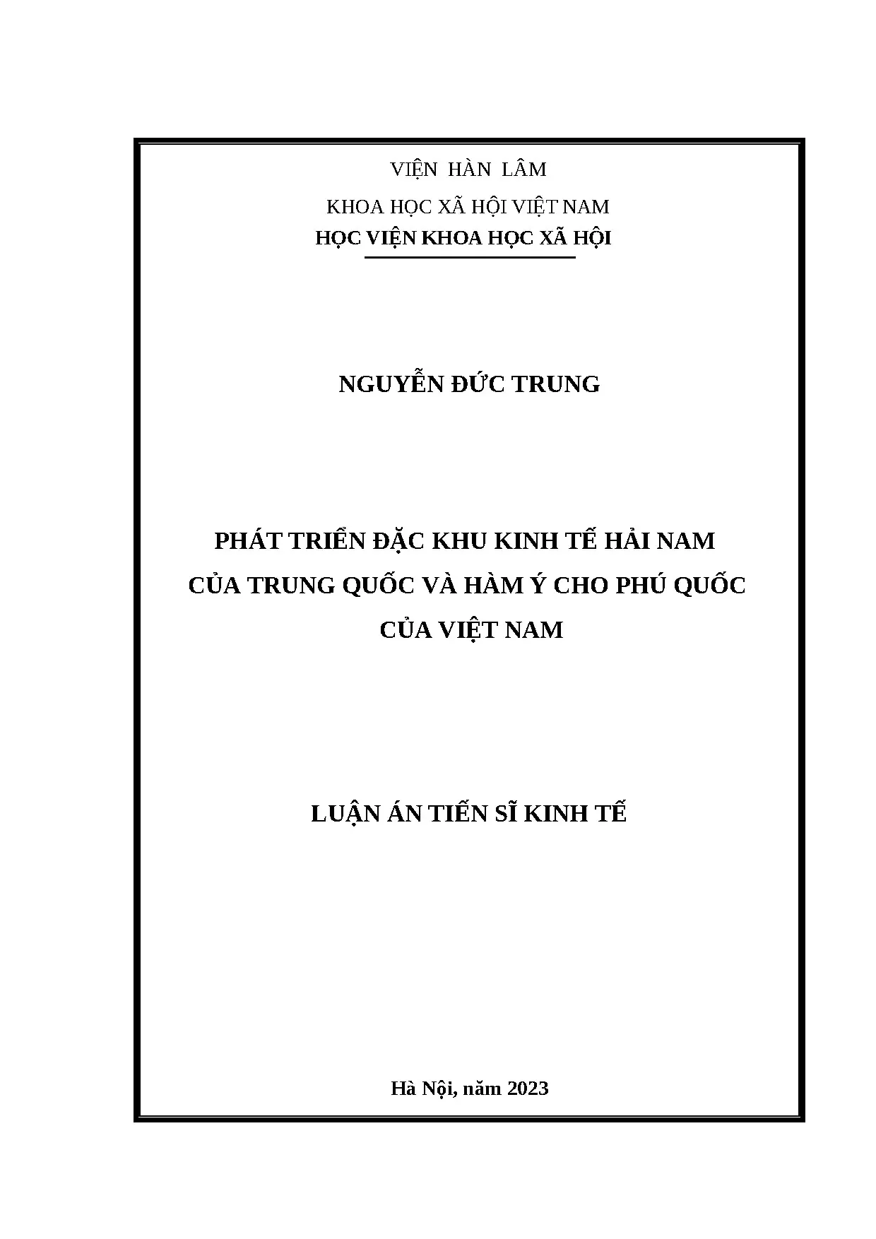 Phát triển ĐKKT Hải Nam và hàm ý cho Phú Quốc