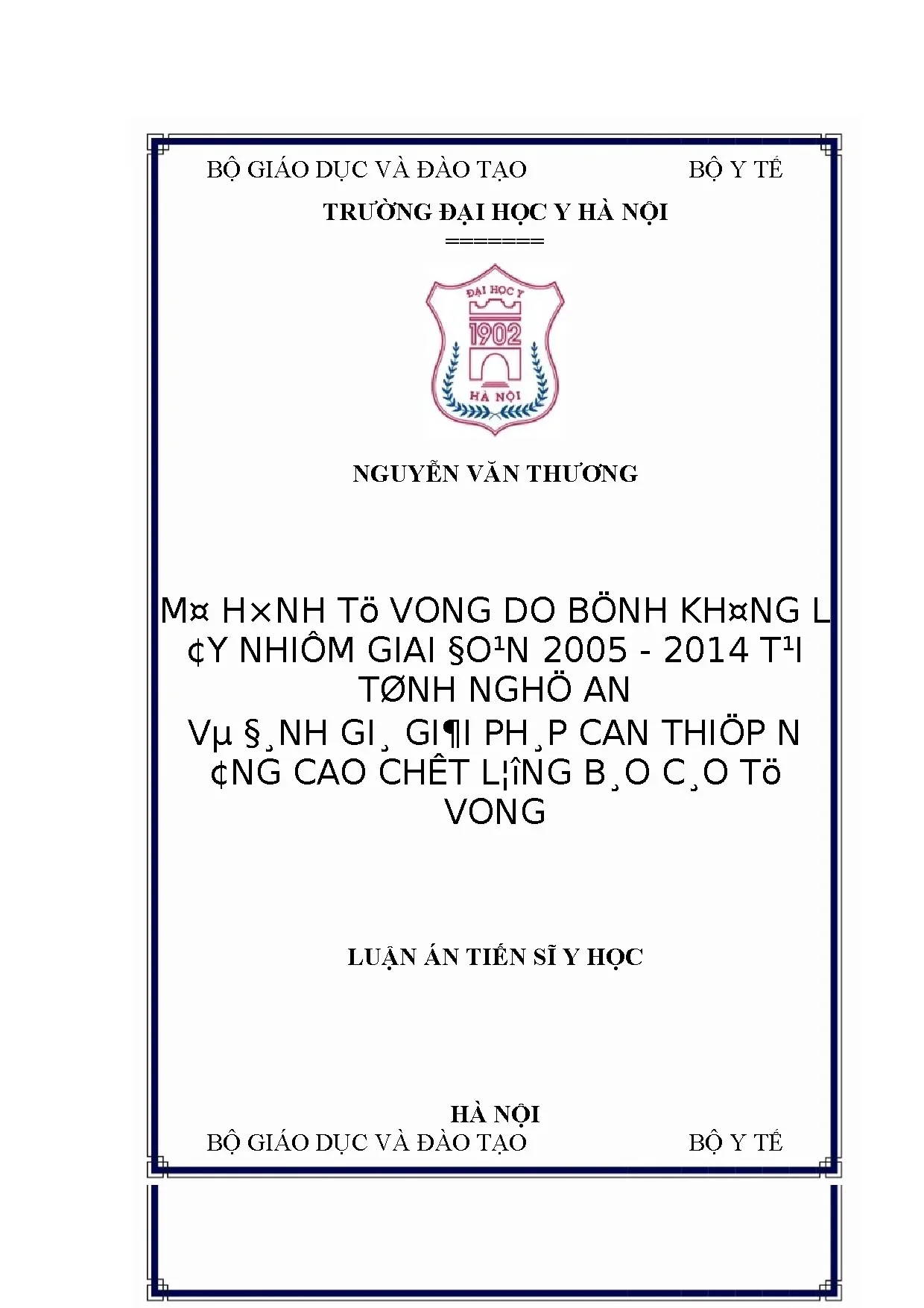 Nghiên cứu tử vong do bệnh không lây nhiễm tại Nghệ An (2005-2014)