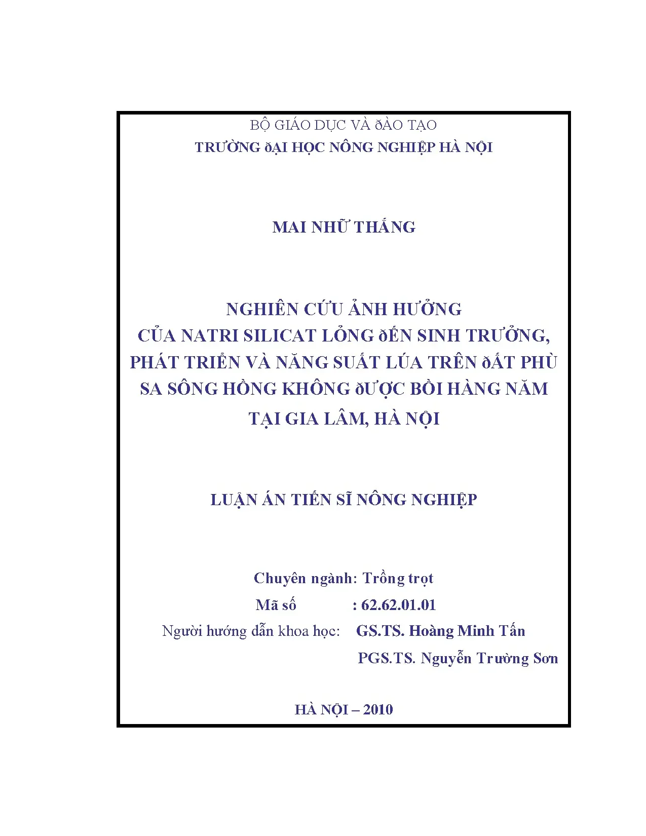 Nghiên cứu ảnh hưởng của natri silicat lỏng đến sinh trưởng