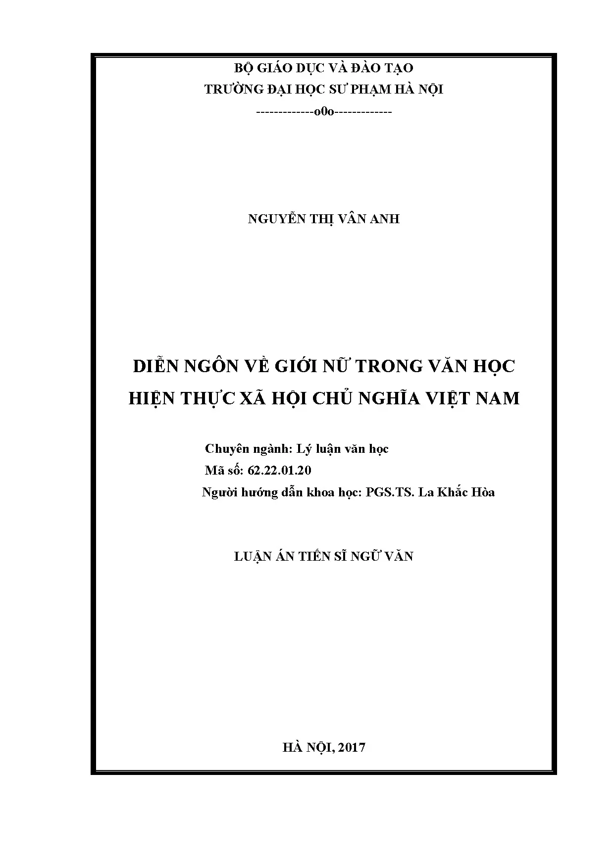Diễn ngôn giới nữ trong văn học Hiện thực XHCN Việt Nam