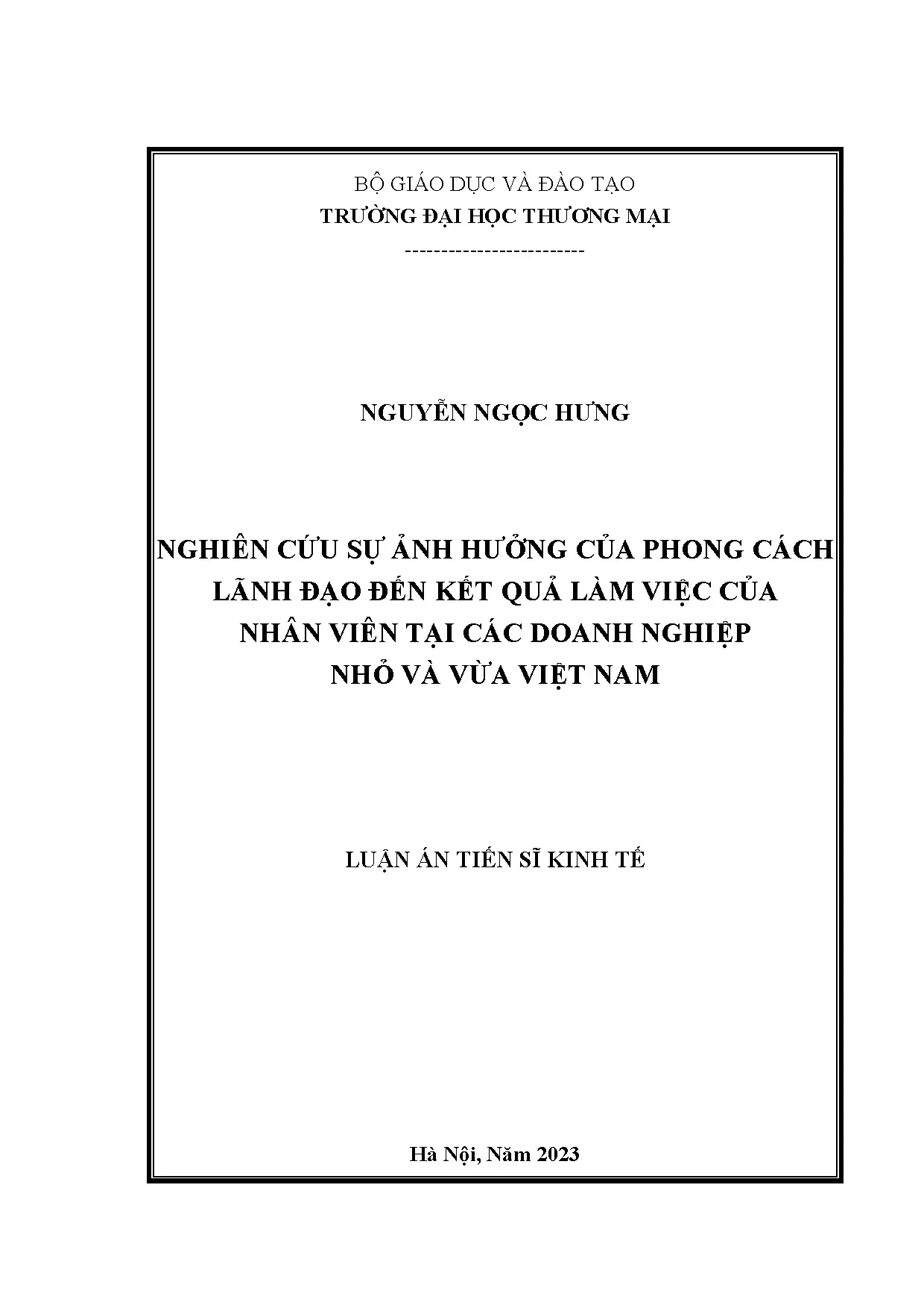 Ảnh hưởng phong cách lãnh đạo đến kết quả làm việc nhân viên SMEs