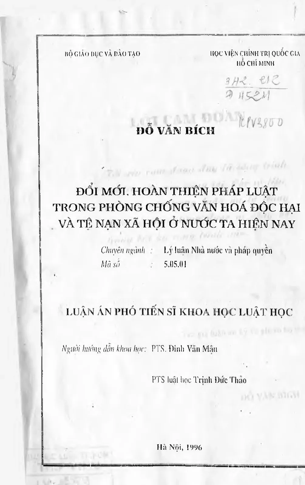 Luận án đổi mới hoàn thieenjphasp luật trong phòng chống văn