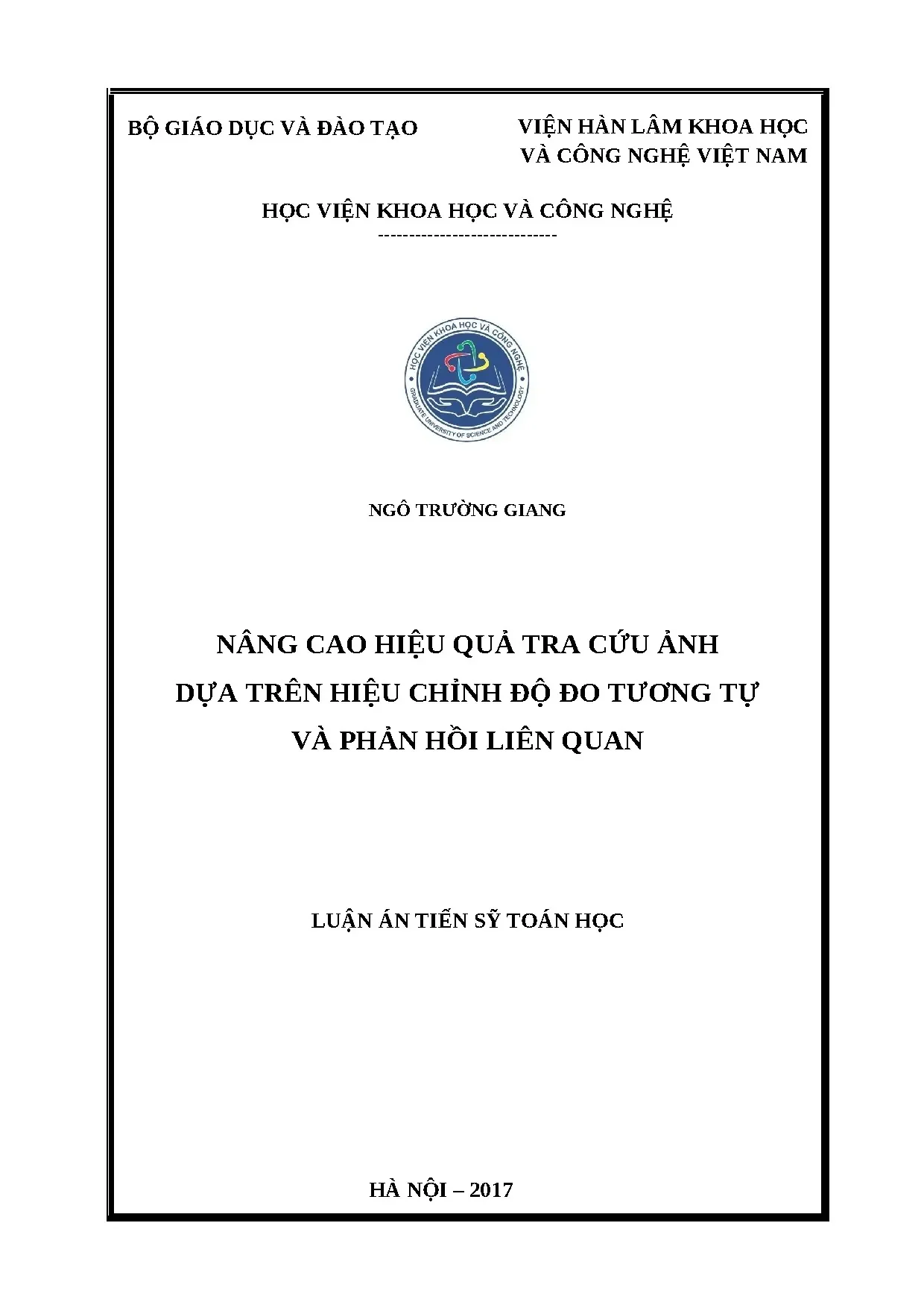 Nâng cao hiệu quả tra cứu ảnh dựa trên hiệu chỉnh độ đo tương tự và phản hồi liên quan