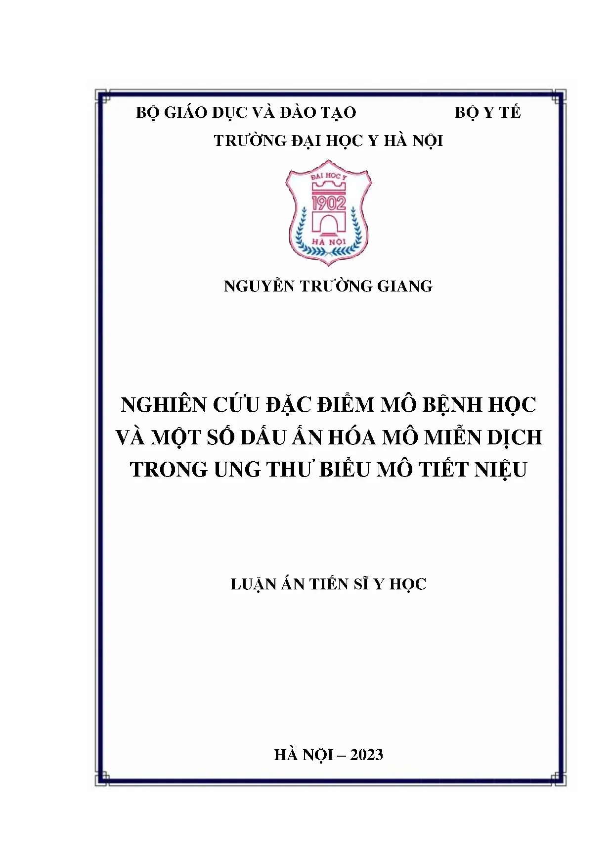 Ung thư biểu mô tiết niệu: Mô bệnh học & Hóa mô miễn dịch
