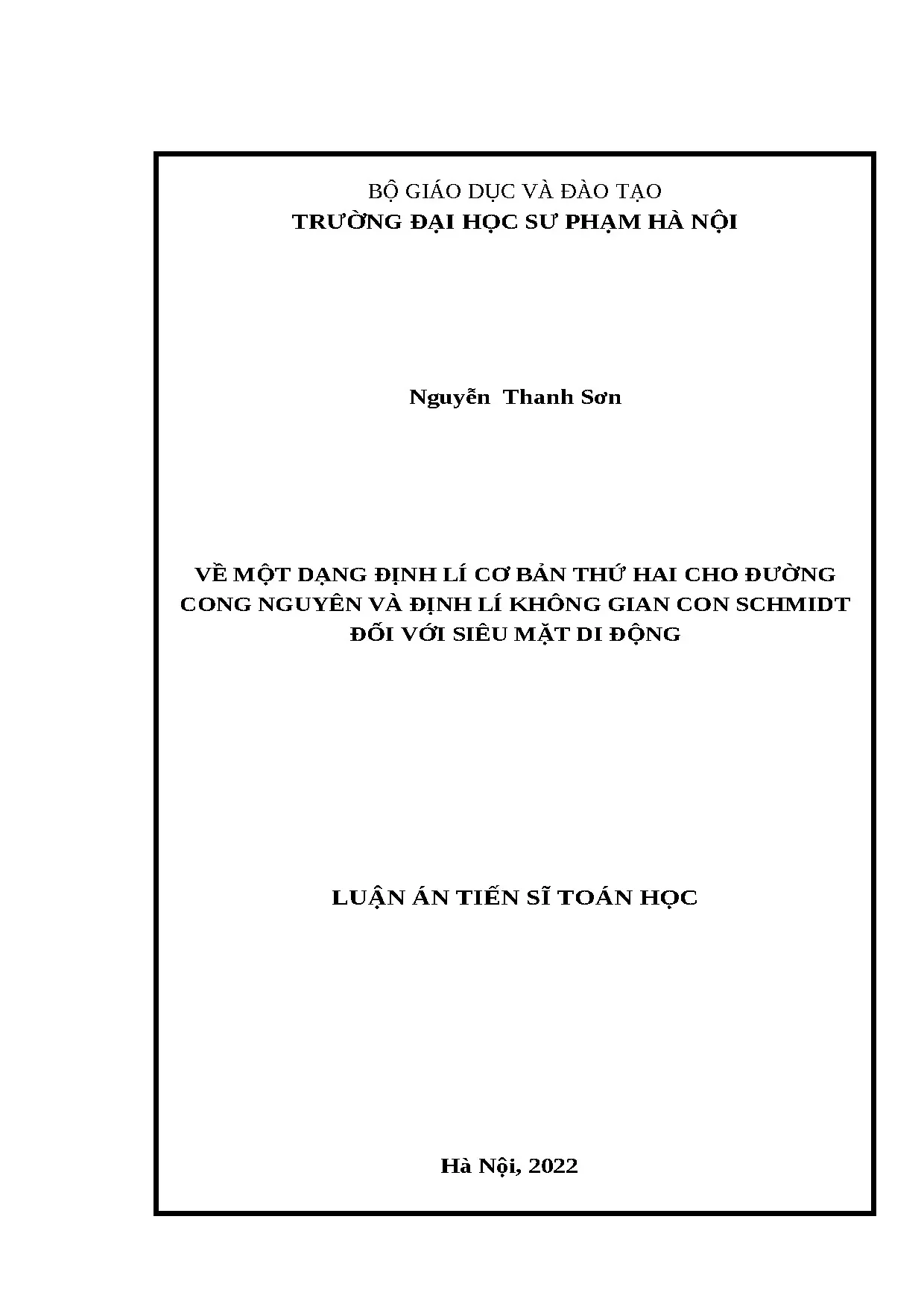 Luận án về một dạng định lí cơ bản thứ hai cho đường cong ng