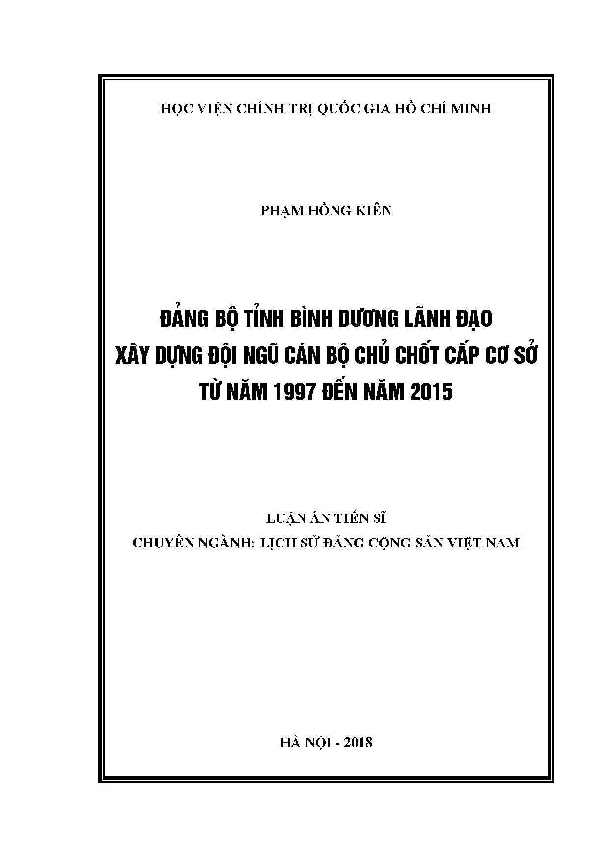 Đảng bộ tỉnh Bình Dương lãnh đạo xây dựng đội ngũ cán bộ chủ chốt cấp cơ sở