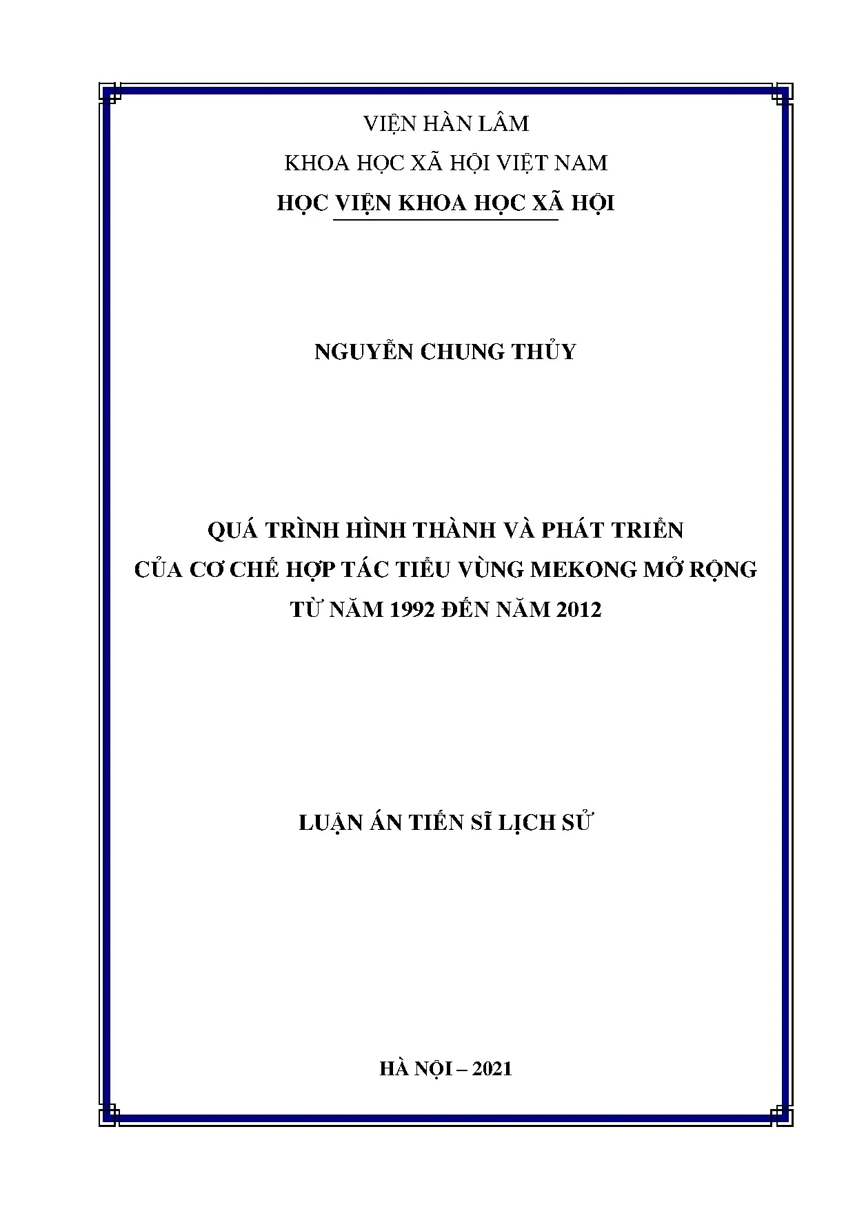 Cơ chế hợp tác Tiểu vùng Mekong mở rộng 1992-2012