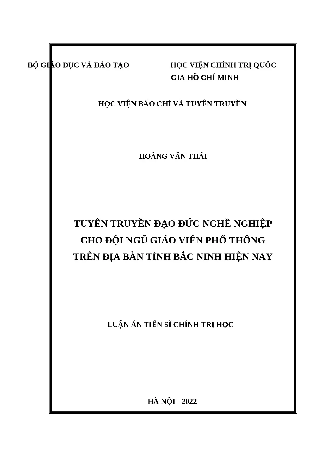Tuyên truyền đạo đức nghề nghiệp cho đội ngũ giáo viên phổ t