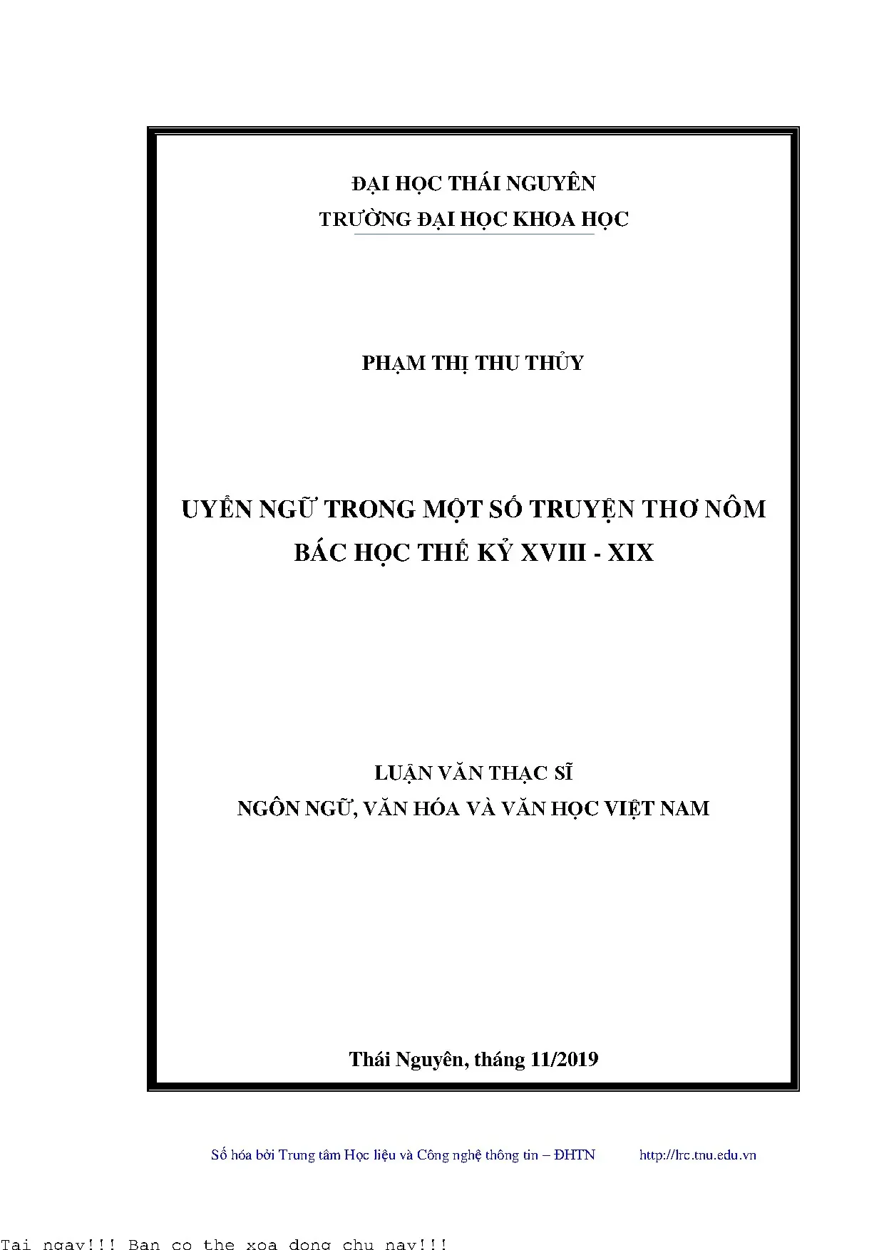 Uyển ngữ trong một số truyện thơ nôm bác học thế kỷ xviii xi
