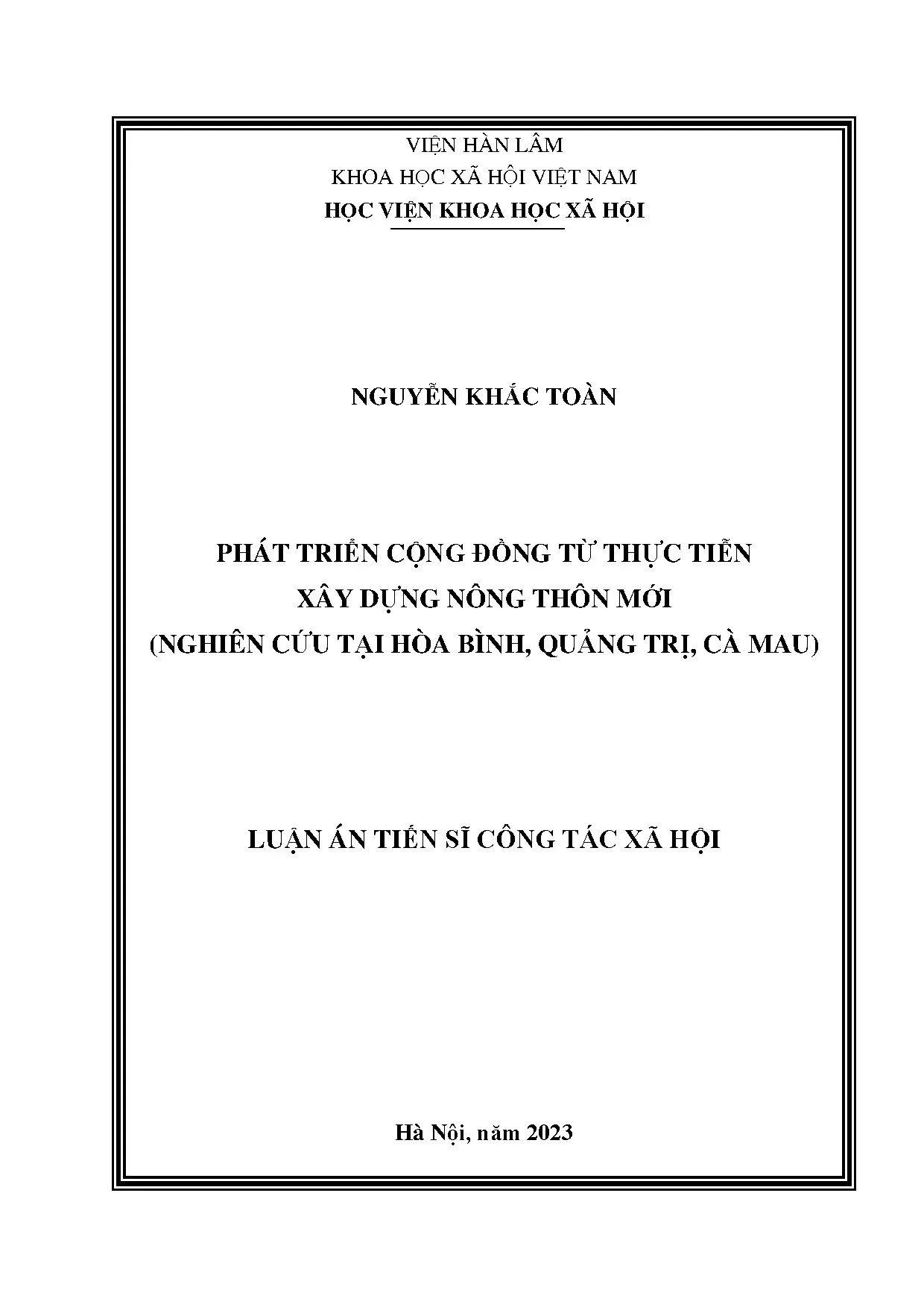 Phát triển cộng đồng từ thực tiễn xây dựng nông thôn mới ngh